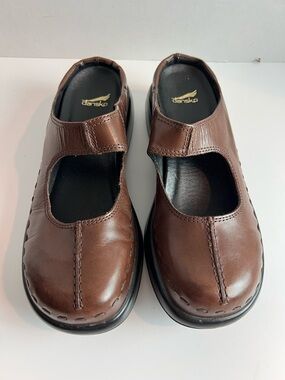 Dansko Brown Leather Slip on Clogs Size 40